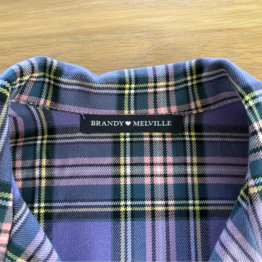 Brandy Melville Cara Skirt & Vivian Top Purple Plaid Matching Set Y2K - Picture 5 of 11